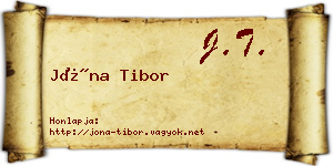 Jóna Tibor névjegykártya